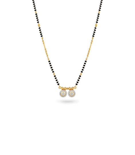 Gold Plated CZ Double Disc Mangalsutra