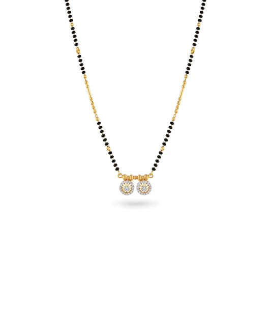 Gold Plated CZ Double Disc Mangalsutra