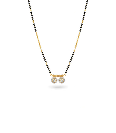 Gold Plated CZ Double Disc Mangalsutra