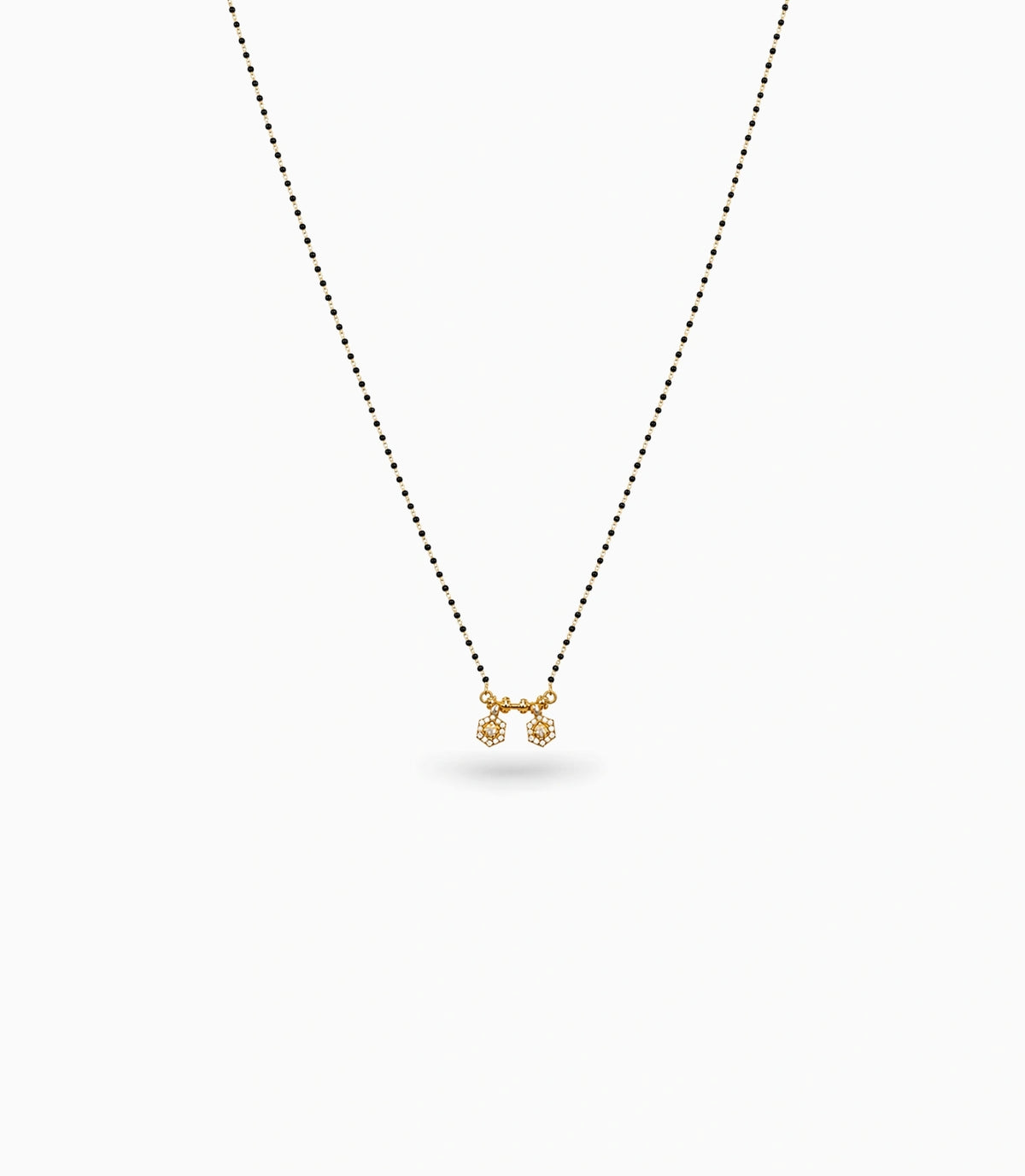 Gold Plated CZ Twin Hexagonal Mangalsutra