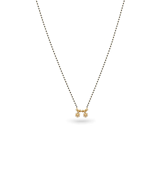 Gold Plated CZ Twin Hexagonal Mangalsutra
