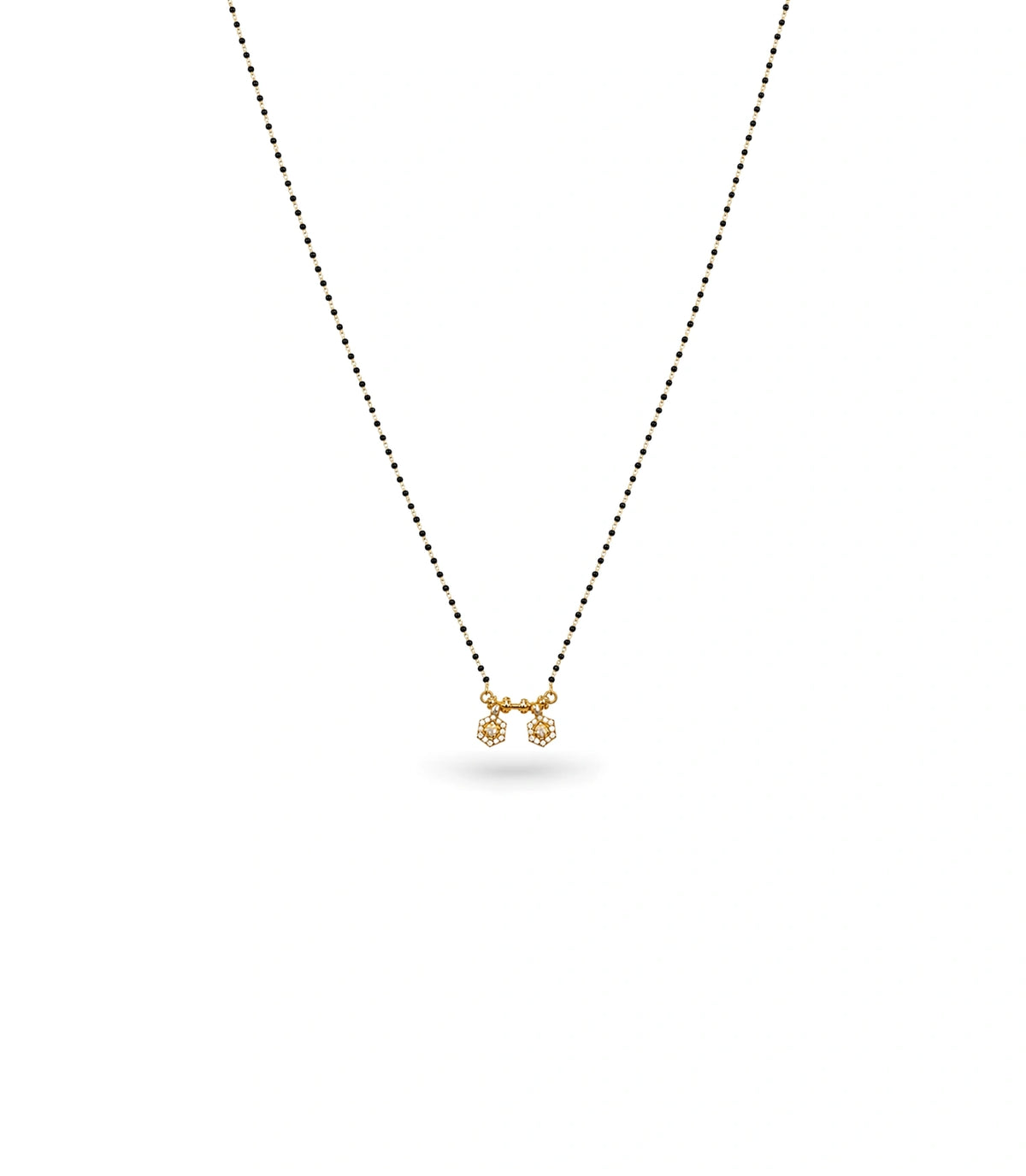 Gold Plated CZ Twin Hexagonal Mangalsutra