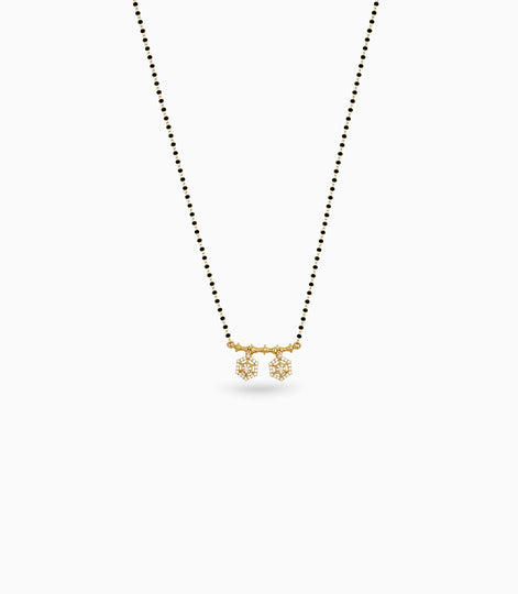 Gold Plated CZ Hexagon Filigree Mangalsutra