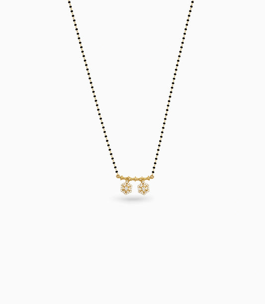 Gold Plated CZ Hexagon Filigree Mangalsutra