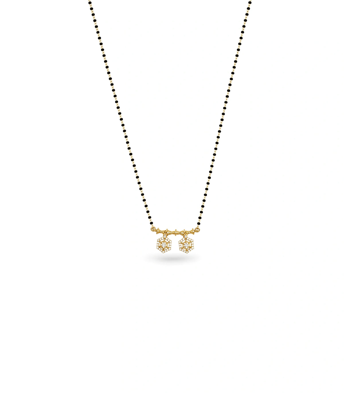 Gold Plated CZ Hexagon Filigree Mangalsutra
