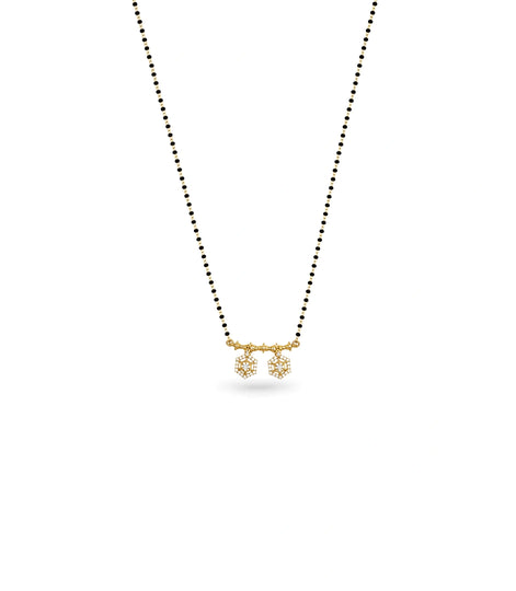 Gold Plated CZ Hexagon Filigree Mangalsutra