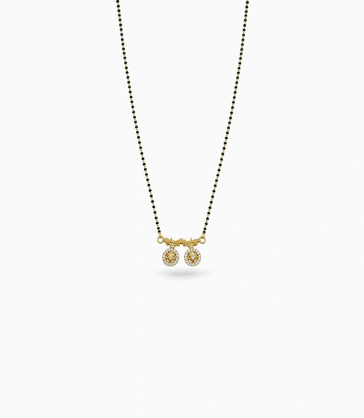 Gold Plated CZ Dual Starburst Mangalsutra