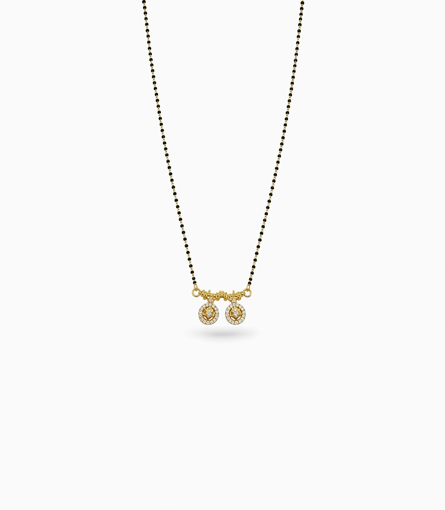 Gold Plated CZ Dual Starburst Mangalsutra