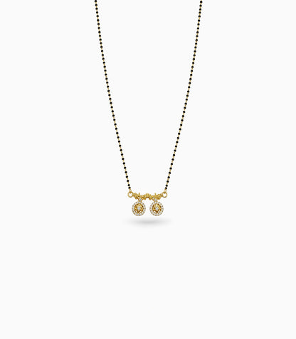 Gold Plated CZ Dual Starburst Mangalsutra