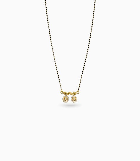 Gold Plated CZ Dual Starburst Mangalsutra