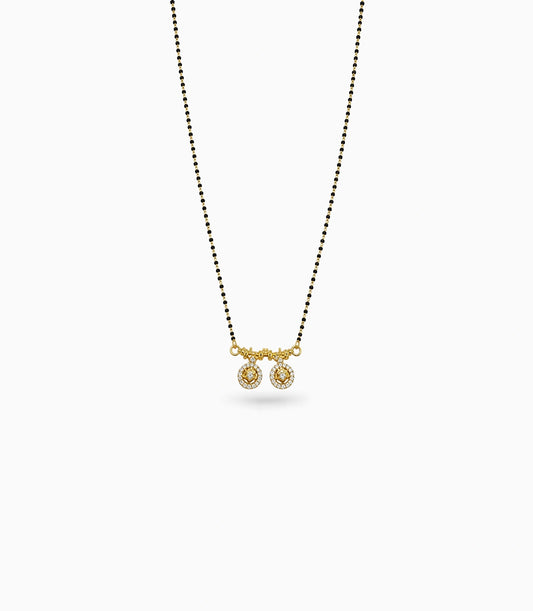 Gold Plated CZ Dual Starburst Mangalsutra