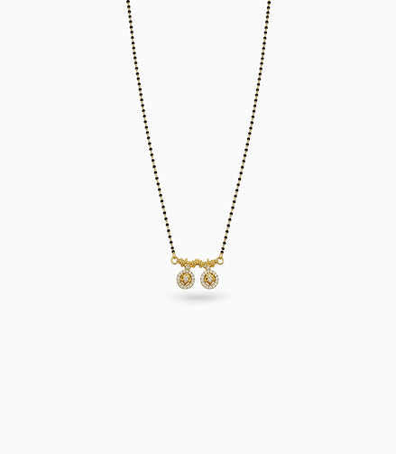 Gold Plated CZ Dual Starburst Mangalsutra