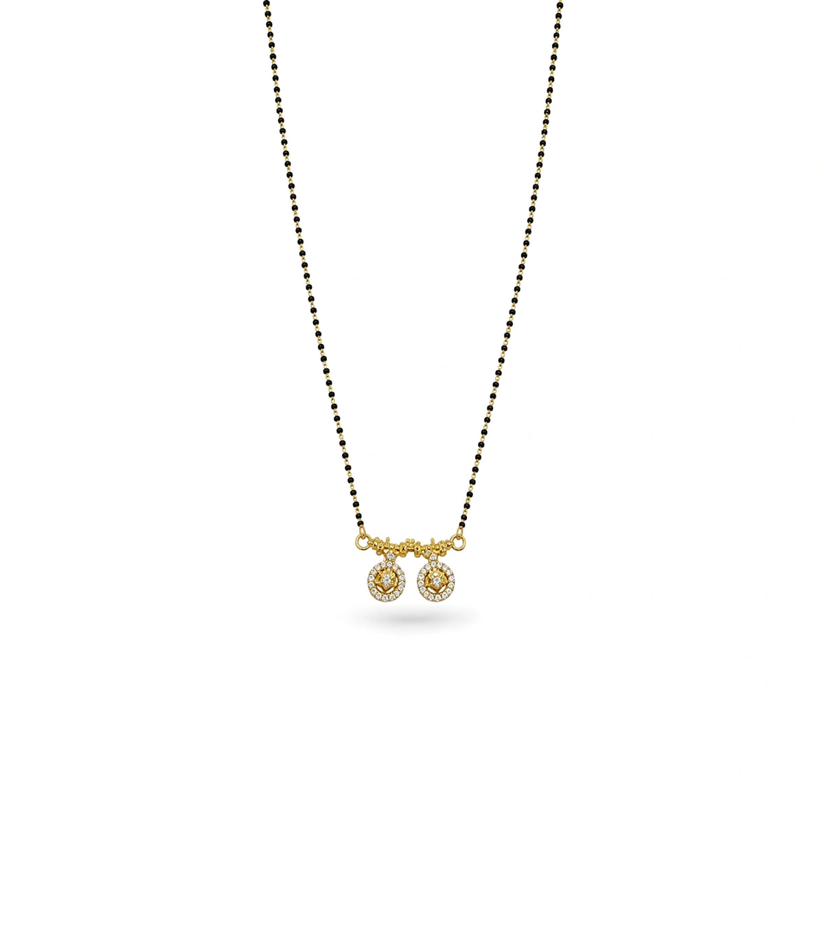 Gold Plated CZ Dual Starburst Mangalsutra