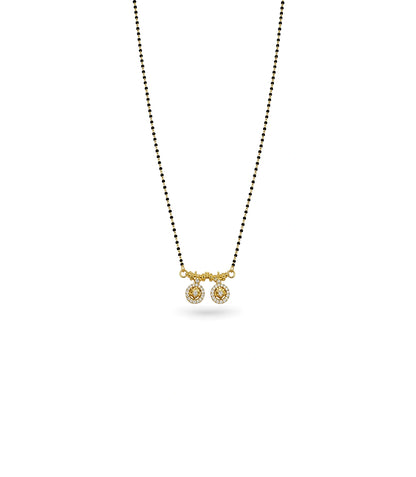 Gold Plated CZ Dual Starburst Mangalsutra