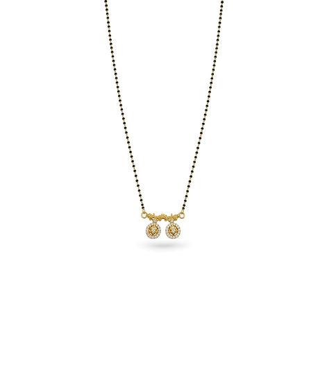 Gold Plated CZ Dual Starburst Mangalsutra