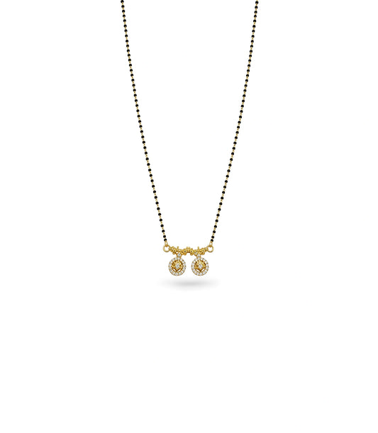 Gold Plated CZ Dual Starburst Mangalsutra