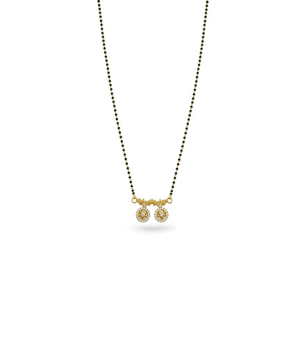 Gold Plated CZ Dual Starburst Mangalsutra