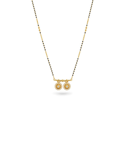 Gold Plated CZ Twin Medallion Mangalsutra