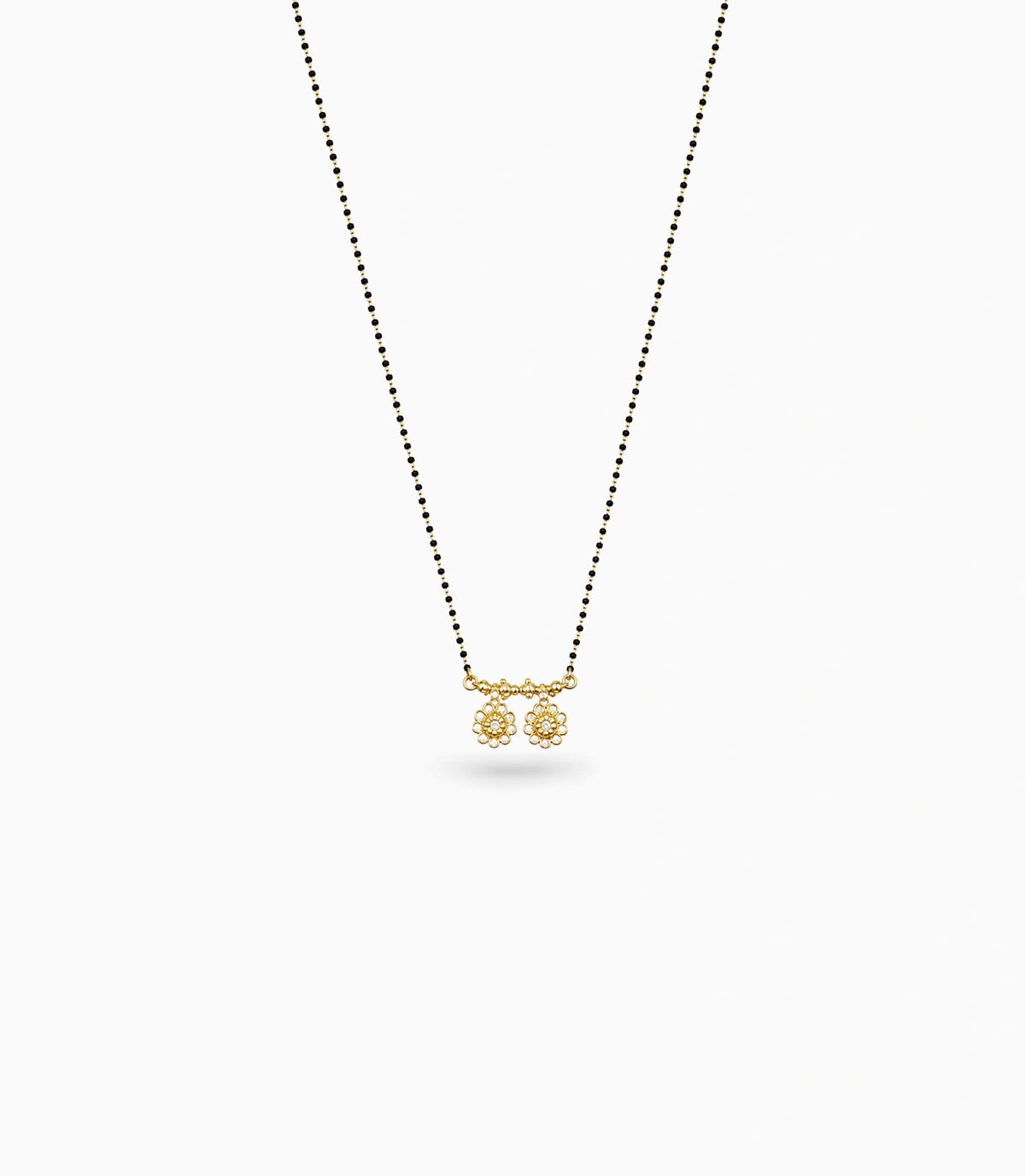 Gold Plated CZ Twin Blossom Mangalsutra