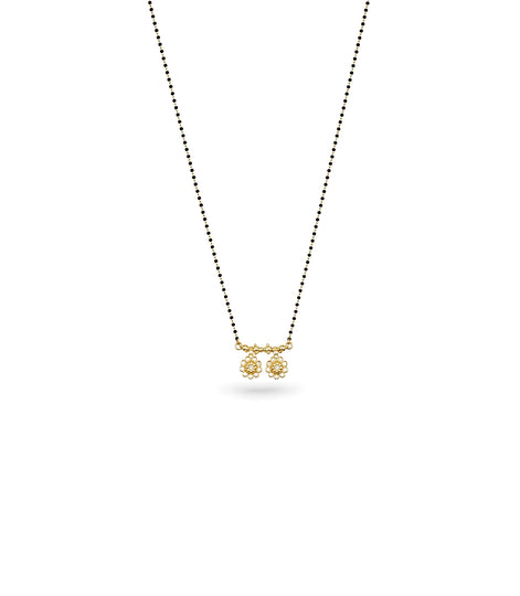 Gold Plated CZ Twin Blossom Mangalsutra