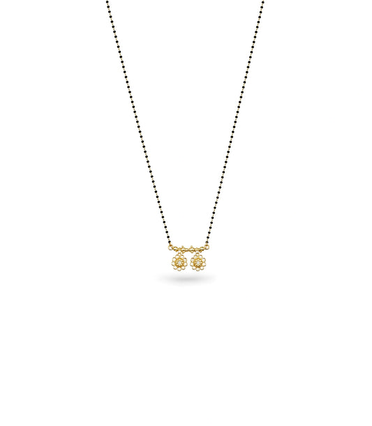 Gold Plated CZ Twin Blossom Mangalsutra