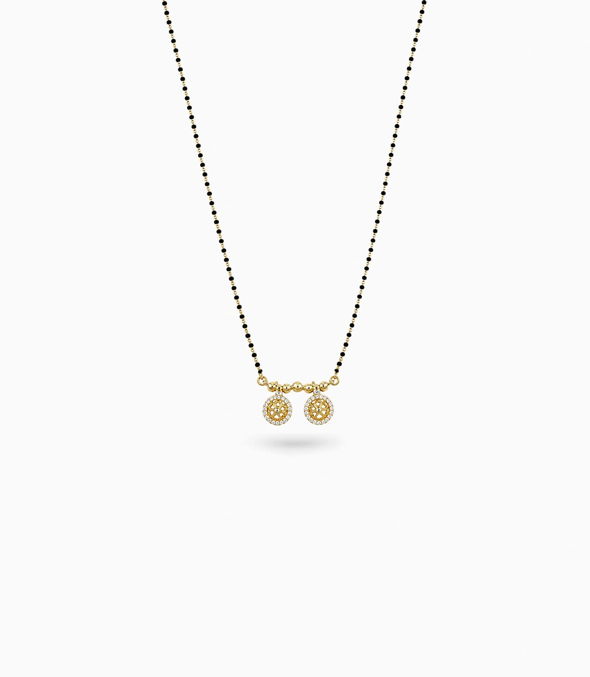 Gold Plated CZ Twin Pinwheel Mangalsutra