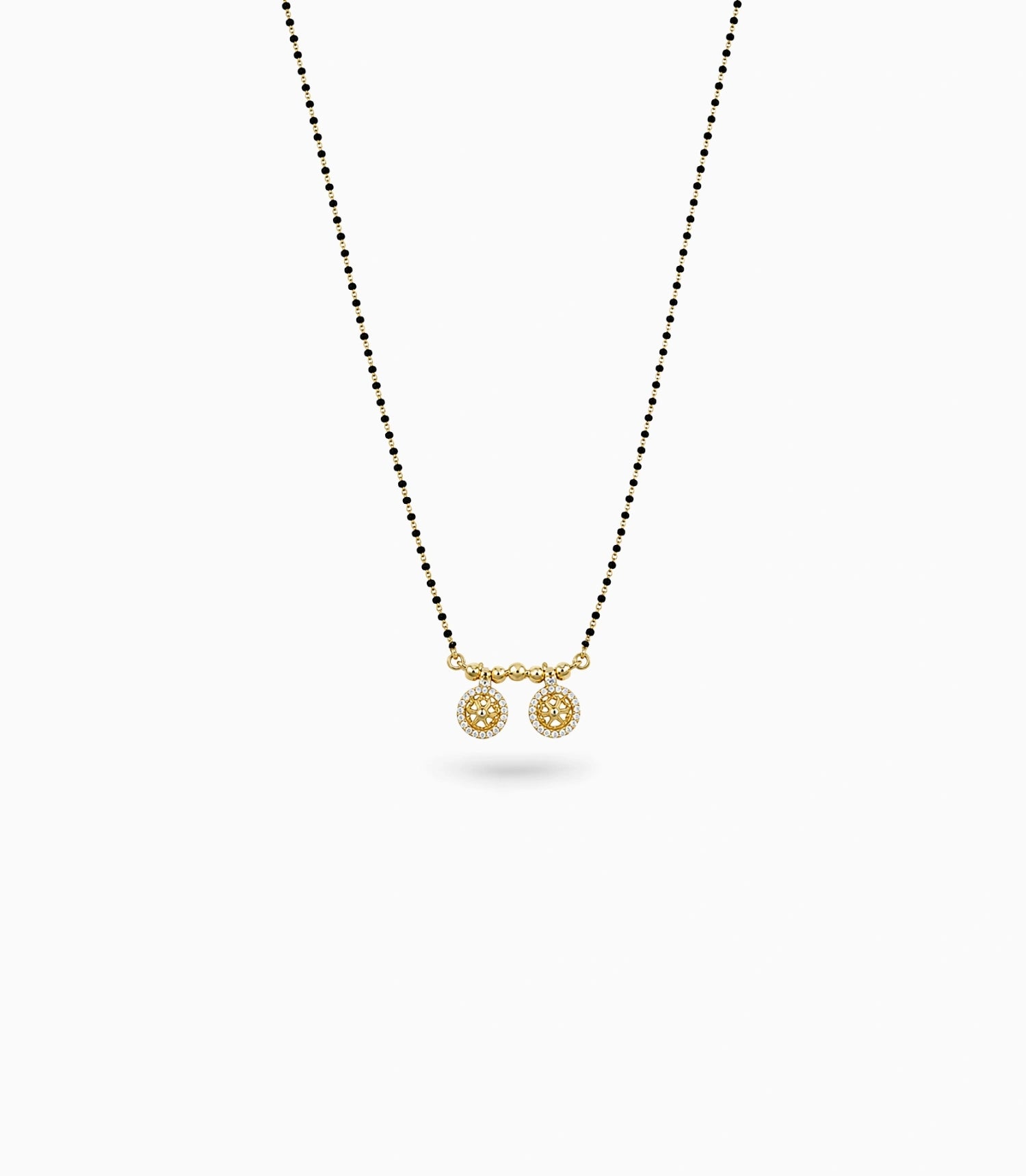 Gold Plated CZ Twin Pinwheel Mangalsutra