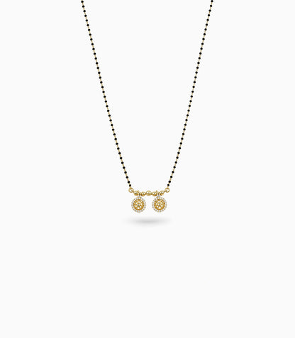 Gold Plated CZ Twin Pinwheel Mangalsutra