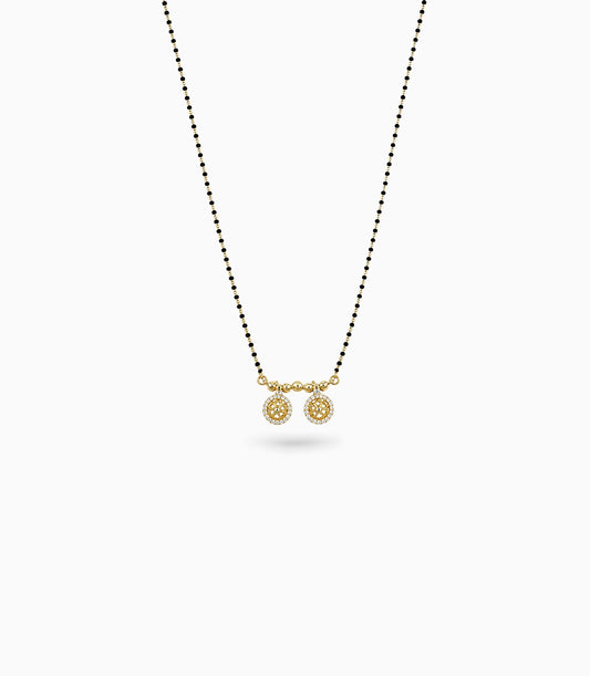 Gold Plated CZ Twin Pinwheel Mangalsutra