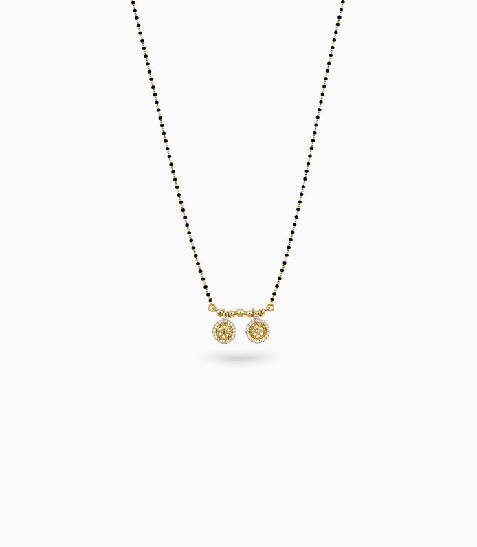 Gold Plated CZ Twin Pinwheel Mangalsutra