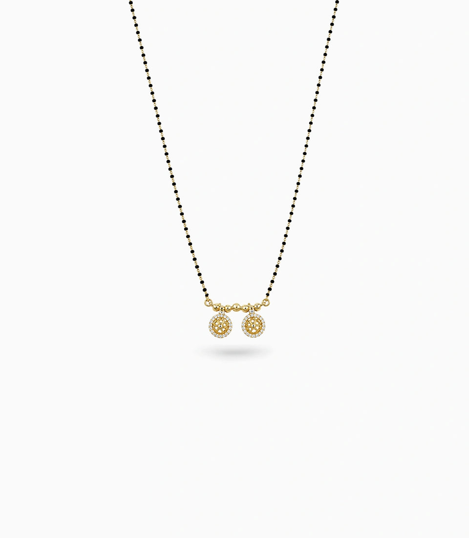 Gold Plated CZ Twin Pinwheel Mangalsutra