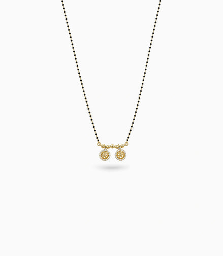 Gold Plated CZ Twin Pinwheel Mangalsutra