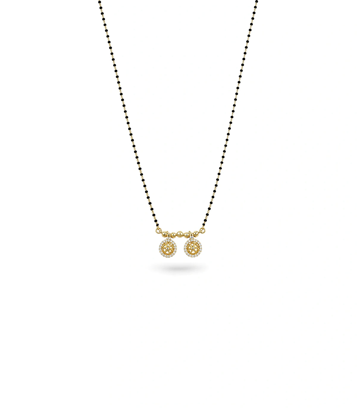 Gold Plated CZ Twin Pinwheel Mangalsutra
