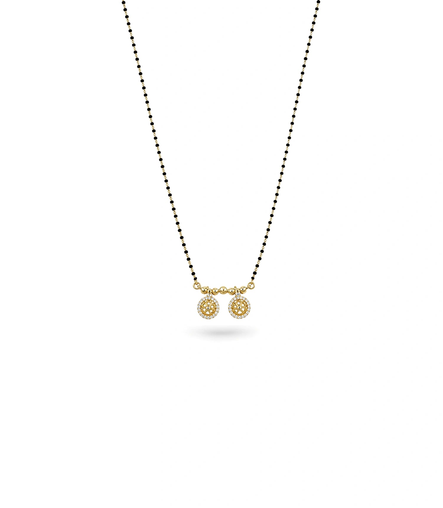 Gold Plated CZ Twin Pinwheel Mangalsutra