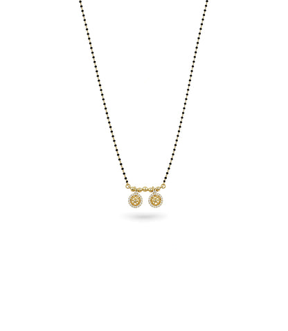 Gold Plated CZ Twin Pinwheel Mangalsutra