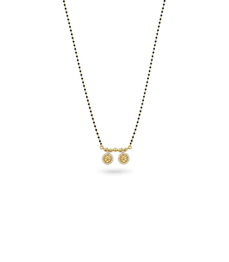 Gold Plated CZ Twin Pinwheel Mangalsutra