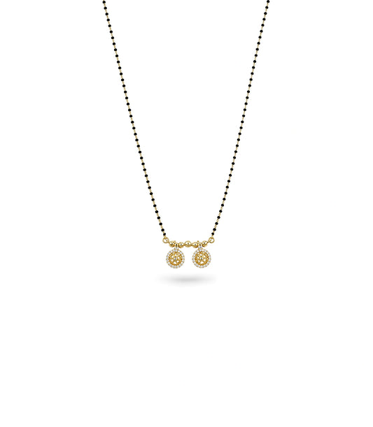 Gold Plated CZ Twin Pinwheel Mangalsutra