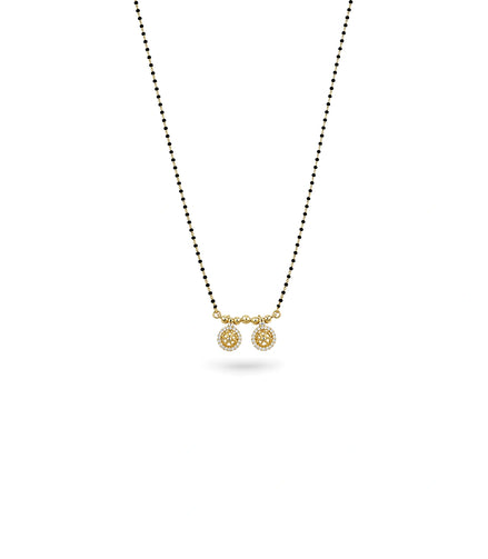 Gold Plated CZ Twin Pinwheel Mangalsutra