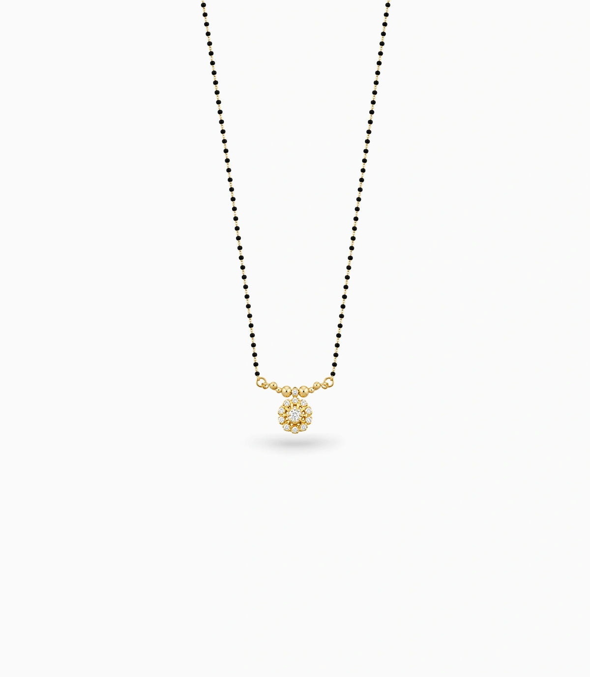 Gold Plated CZ Central Flower Mangalsutra