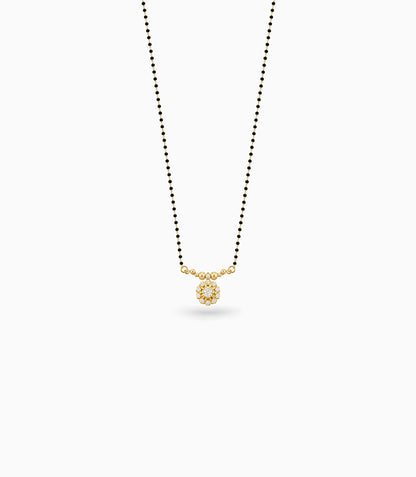 Gold Plated CZ Central Flower Mangalsutra