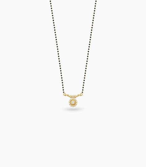 Gold Plated CZ Central Flower Mangalsutra