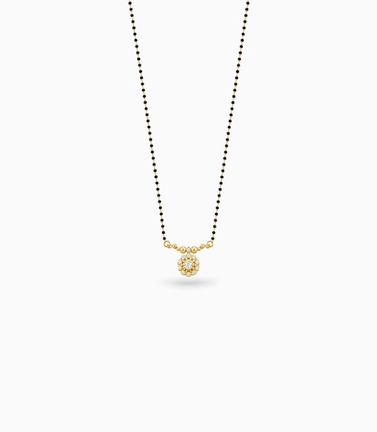 Gold Plated CZ Central Flower Mangalsutra