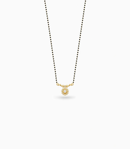 Gold Plated CZ Central Flower Mangalsutra