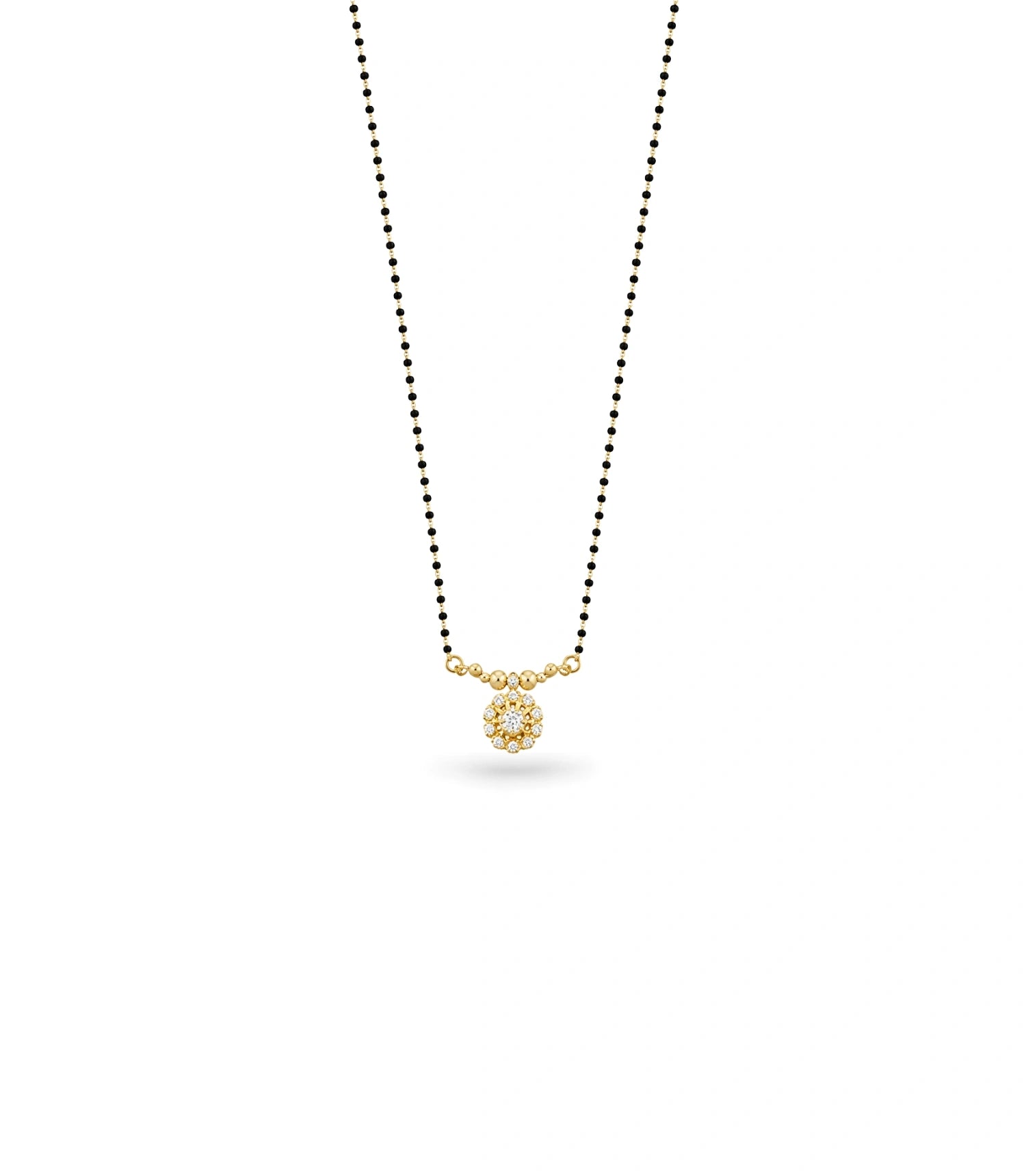 Gold Plated CZ Central Flower Mangalsutra