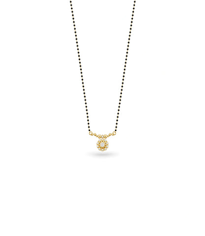 Gold Plated CZ Central Flower Mangalsutra