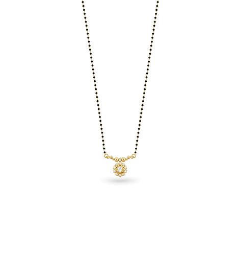 Gold Plated CZ Central Flower Mangalsutra