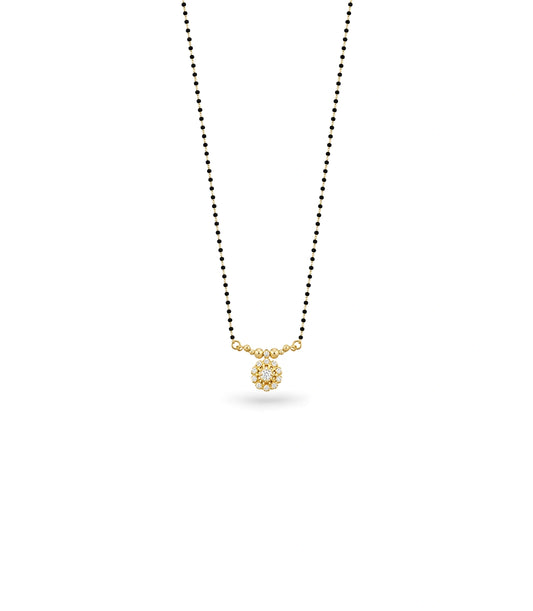 Gold Plated CZ Central Flower Mangalsutra