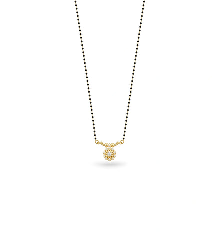 Gold Plated CZ Central Flower Mangalsutra