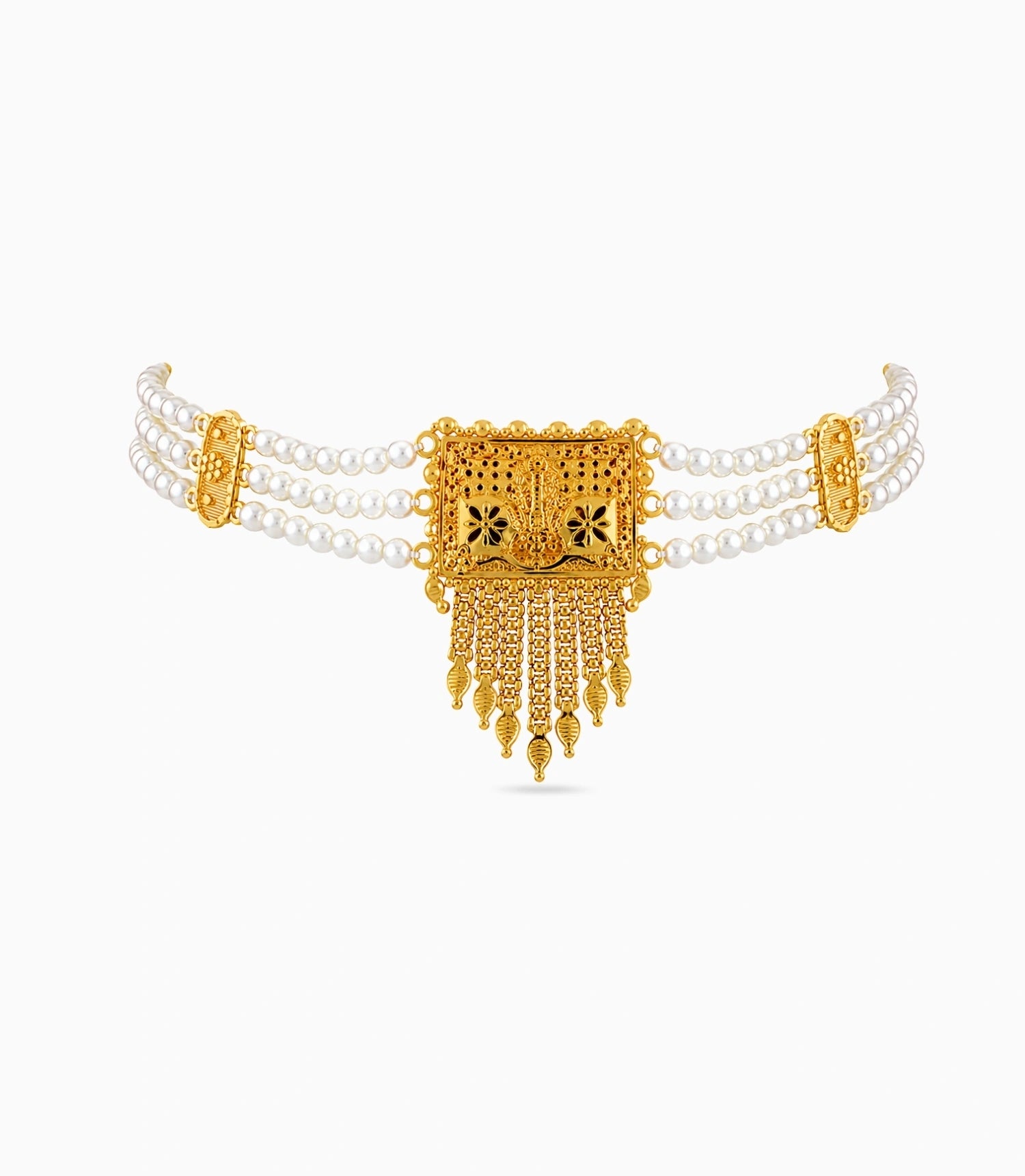Gold Plated Timeless Multi Strand Pearl Choker
