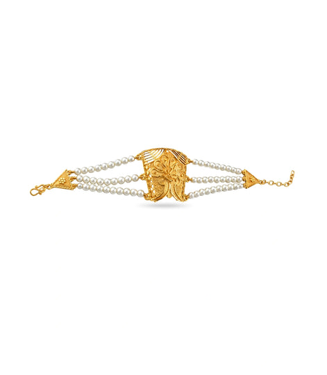 Gold Plated Floral Pearl Mantasha